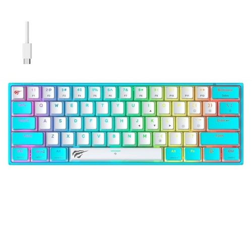 CLAVIER MECANIQUE GAMING HAVIT KB903L 61 KEY RED-SWITCH RGB WHITE-BLUE